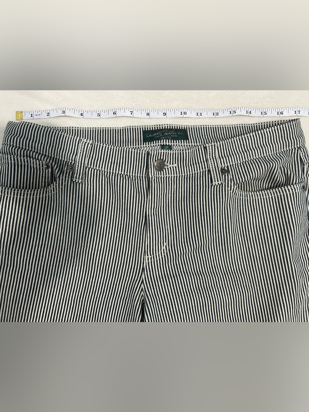 Lauren Ralph Lauren striped jeans with a design preppy women’s size 12p - Picture 2 of 9